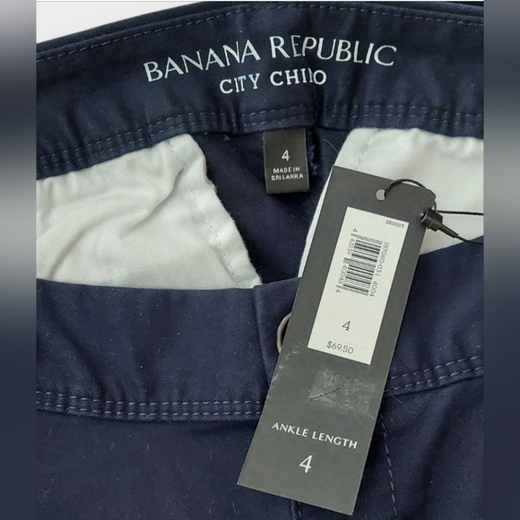 NWT Banana Republic Navy Roll-Up City Chino ~sz 4 - Picture 6 of 6